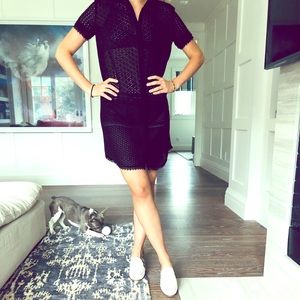 All Saints black eyelet dress